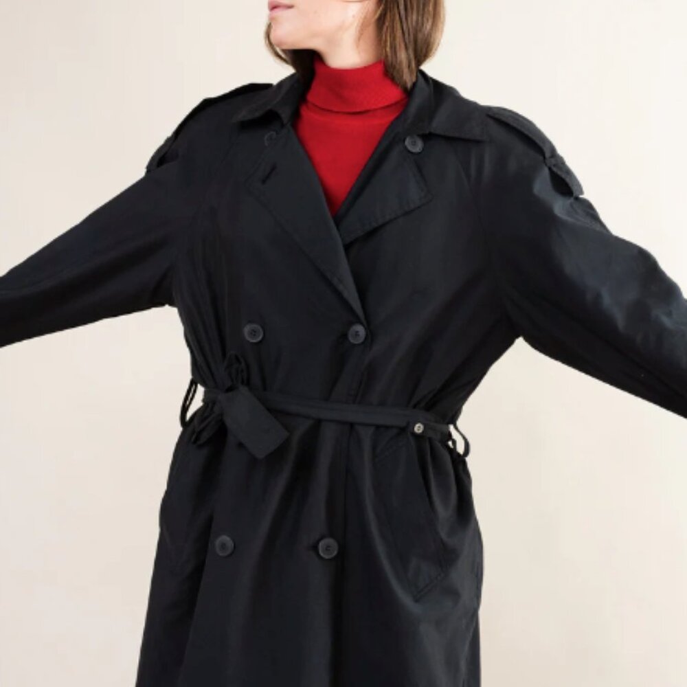 Vintage London Fog Black Trench Coat